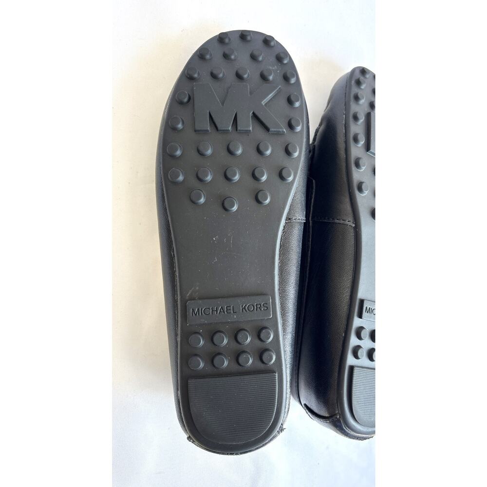 Michael Kors MK black leather slip-on flat loafer shoes, size 7M - Picture 7 of 8